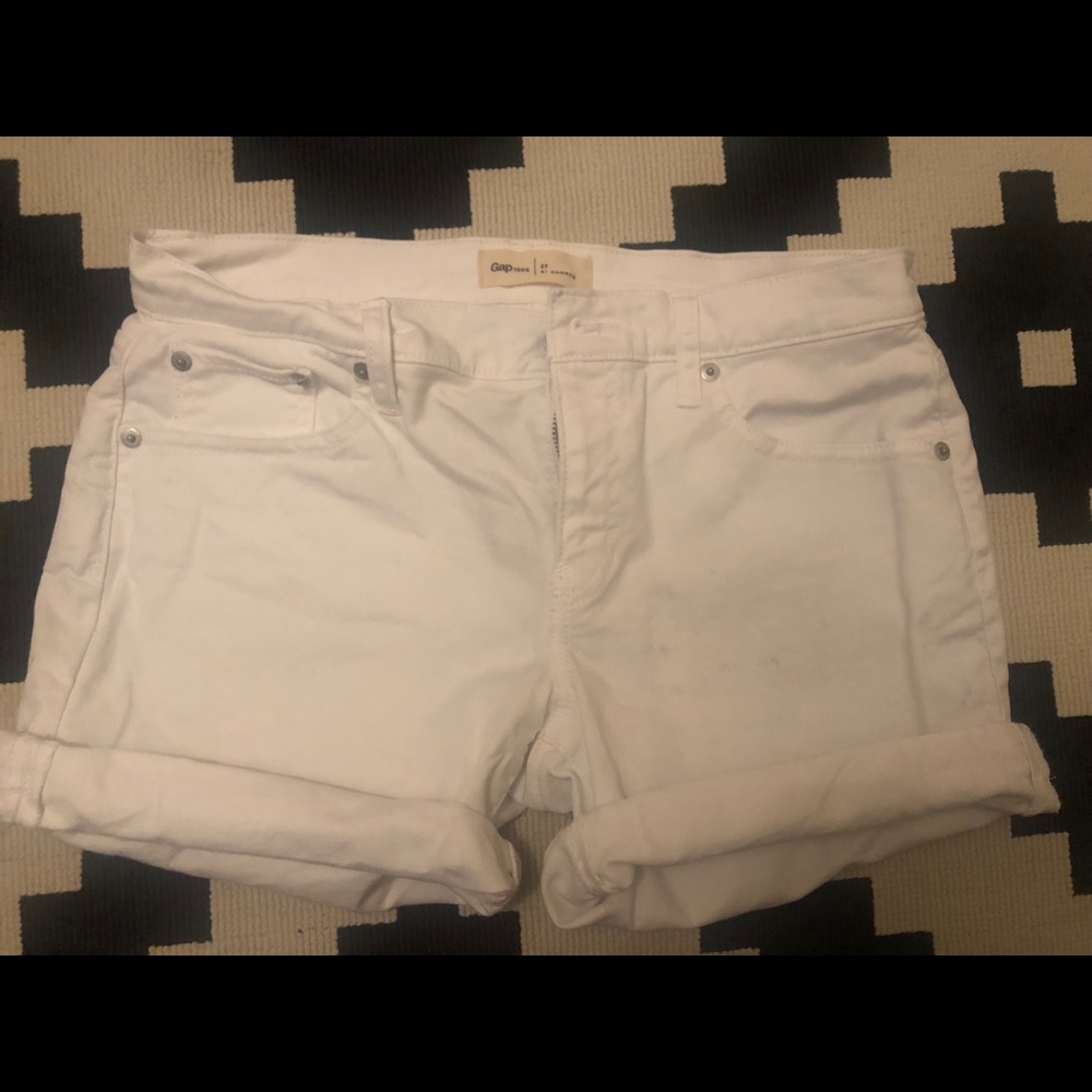 White jean shorts- gap